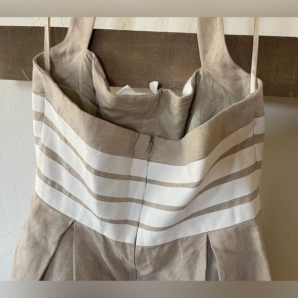 Jessica Simpson|Tan Linen Halter Dress w White Horizontal Stripes, Feminine!••• - Picture 7 of 16